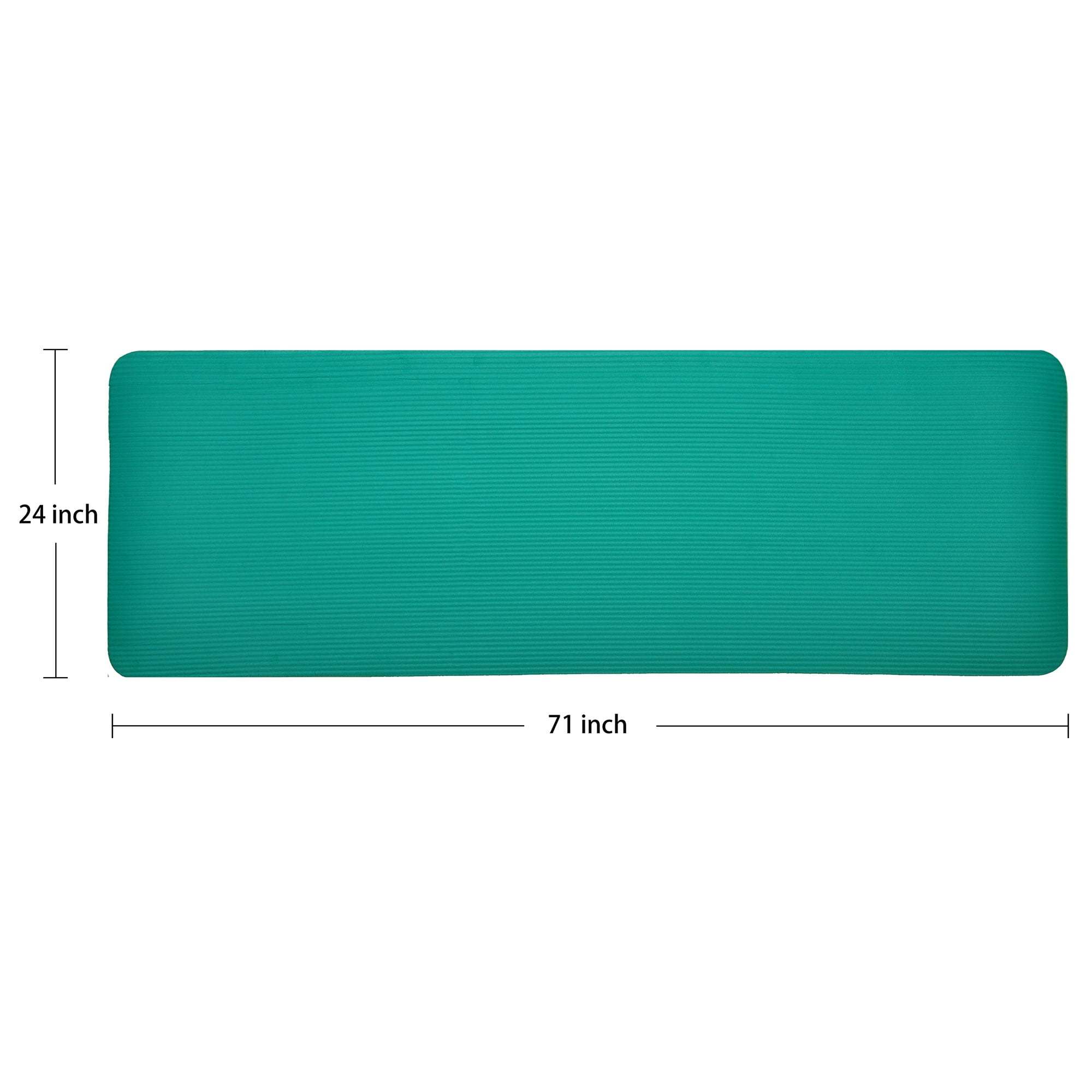 Signature Fitness 1" Extra Thick Exercise Yoga Mat with Carry Strap, Green