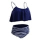 thumbnail image 1 of Bikini vintage de talle alto para mujer, traje de baño push-up azul talla L Blue L, 1 of 9