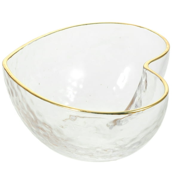 Gold Heart Shaped Bowl Glass Bowls Decorative Clear Dessert Bowls Candy