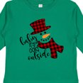 thumbnail image 4 of Inktastic Baby It's Cold Outside Cute Snowman in Plaid Print Boys or Girls Long Sleeve Toddler T-Shirt, 4 of 5