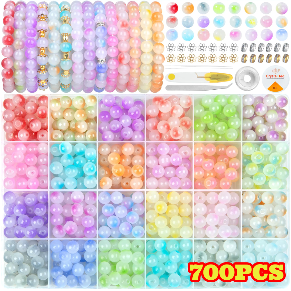 Funtopia 48 Colors Polymer Clay Beads Kit, Flat Heishi Bracelet