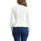 thumbnail image 3 of Chaquetas de mezclilla para mujer INSPIRE CHIC con cuello alzado, mangas largas, chaquetas de jean cortas, blancas, talla M, 3 of 6