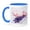 Blue/White, variant on 3drose, All Things Beautiful - Lavender and Roses with Pink Cookies, 11oz Two-tone Black Mug