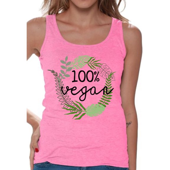 Awkward Styles Nifty Foliage Tank Top for Her Ladies Tanks Vegetarian Tshirt Vegan Friendly Shirts for Her Vegan T Shirts Vegan Clothes for Women Vegan Organic Shirts for Her Gifts for Vegetarians