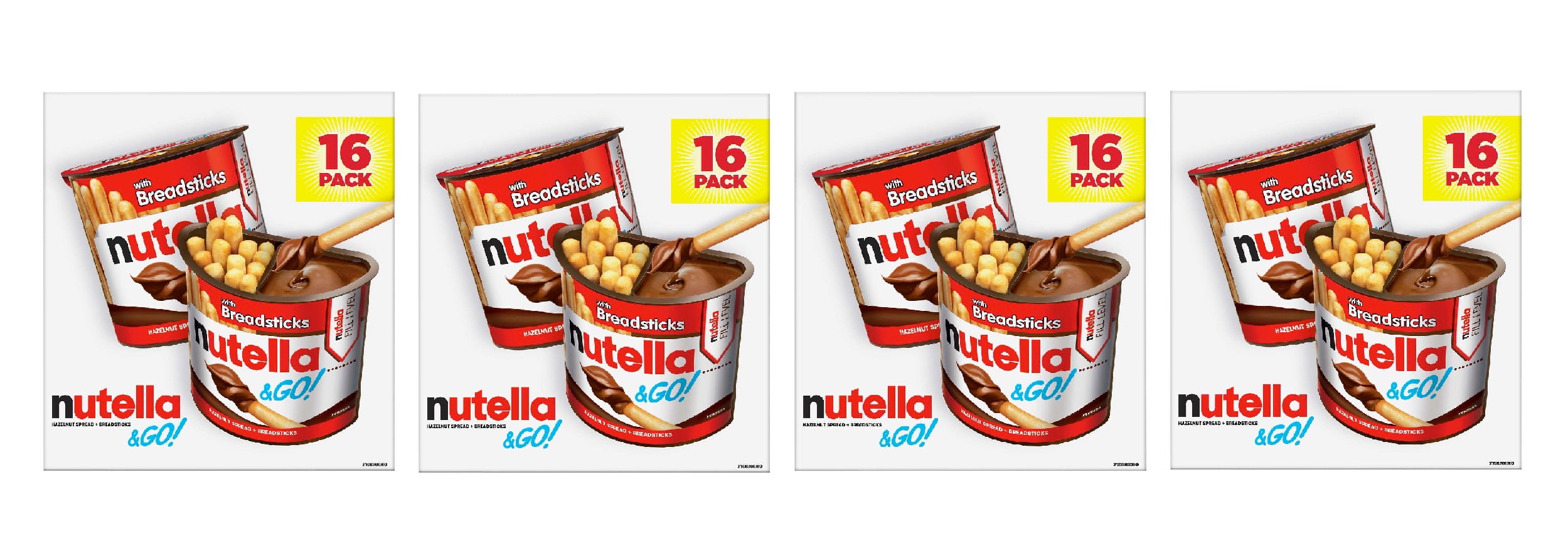 Nutella and Go Snack Pack, Hazelnut Spread with Breadsticks, 1.8 oz, 16 ct 4PK