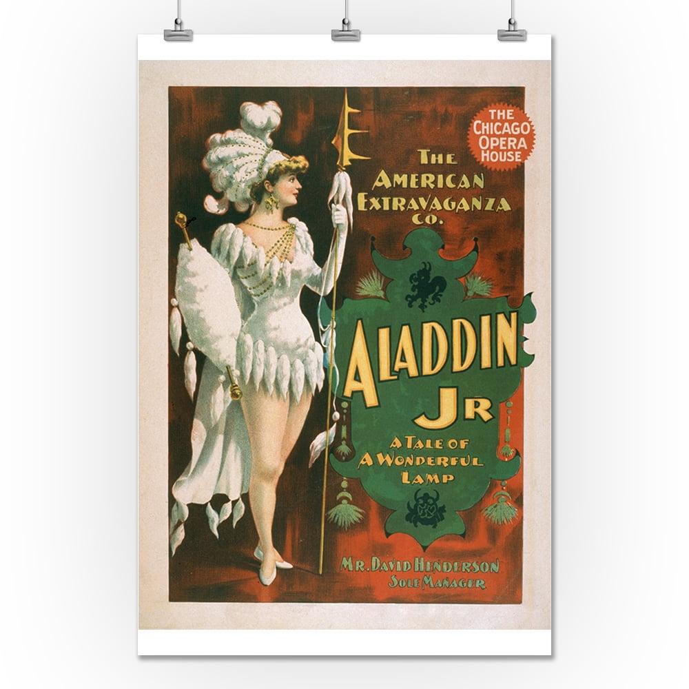 Aladdin's TALE OF A WONDERFUL LAMP The American Extravaganza Co poster 24X36 