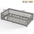 thumbnail image 2 of Twin Floor Bed with Door and Fence, Twin Size Montessori Floor Bed with Guardrails, Solid Wood Floor Montessori Bed with Removable Slats, Low Profile Floor Bed Twin for Bedroom, Wood Grain Gray, 2 of 10