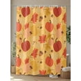 thumbnail image 4 of Fsddascl Fall Leaves Shower Curtain Set - Standard 72" x 72" Washable Bathtub Curtain with 12 Hooks, Orange Yellow Maple Pumpkin Country Farm Waterproof Fabric Stall Shower Curtains for Bathroom, 4 of 6