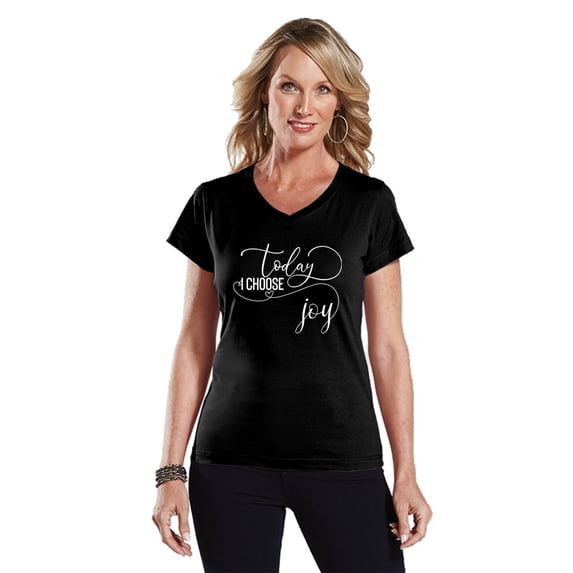 NanyCrafts' Today I Choose Joy Ladies Modern Fit V-Neck Shirt