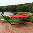 thumbnail image 3 of Sunnydaze 2-Person Quilted Polyester Spreader Bar Hammock with Stand - 400 lb Capacity - Red, 3 of 7