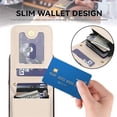 thumbnail image 7 of For Apple iPhone 15 Pro Max Argyle Pattern PU Leather RFID Blocking Protective Purse Wallet Case Magnetic Flip Cover Multi-Card Slots Pocket With Detachable Shoulder Strap,White,For iPhone 15 Pro Max, 7 of 7