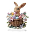 thumbnail image 3 of Easter Rabbit Eggs Decorations Spring Easter Centerpieces Cartoon Cute 2D Acrylic BunnyEgg Flower Figurines Table Ornament for Farmhouse Home Kitchen Easter Party,Birthday Gifts, 3 of 8