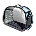 thumbnail image 4 of Jaula transportadora para perros y gatos, bolsa para mascotas, plegable, con correa para el hombro, bolsa de transporte transpirable, bolsa de hombro azul, 4 of 8