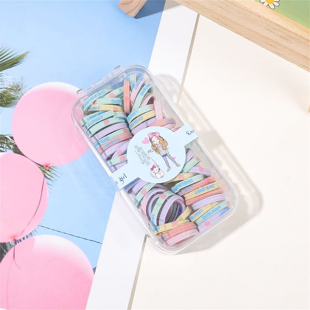 Xihbxyly 100/60 Lazos para El Cabello Coleteros para Niñas Bandas de Goma para El Cabello Multicolor Bandas para El Cabello Accesorios Elásticos para El Cabello Cuerda para El Cabello Conjunto de Col