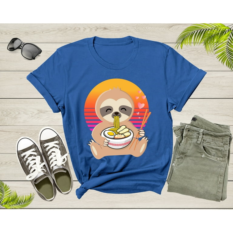 Sloth Eating Ramen T-Shirt, Cute Sloth T Shirt Sloth Eating Ramen T-Shirt, Cute Sloth T Shirt