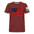 thumbnail image 3 of Mens Tops Plus Size Short Sleeve Round-Neck Independence Day Print Casual Shirts Red XXXXL, 3 of 5