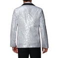 thumbnail image 3 of INSPIRE CHIC Men's Peak Lapel Disco Party Tuxedo Sequin Suit Jacket Metallic Sports Coat Blazer, 3 of 5