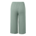thumbnail image 5 of Ediodpoh Women Fashion Straight Leg Casual Cropped High Waist Sports Loose Womens Pants with Elastic Waist and Pockets Capris A_Mint Green L, 5 of 8