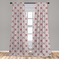thumbnail image 5 of Ambesonne Geometric Curtains, Trippy Flower, Pair of 28"x84", Red Black White, 5 of 5