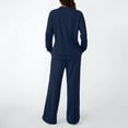 thumbnail image 5 of Women's Round Neck Sweatshirt Wide Leg Sweatpants Casual Suit Sportswear Set, for Winter Lounge and Sports Activities,Navy,XL, 5 of 7