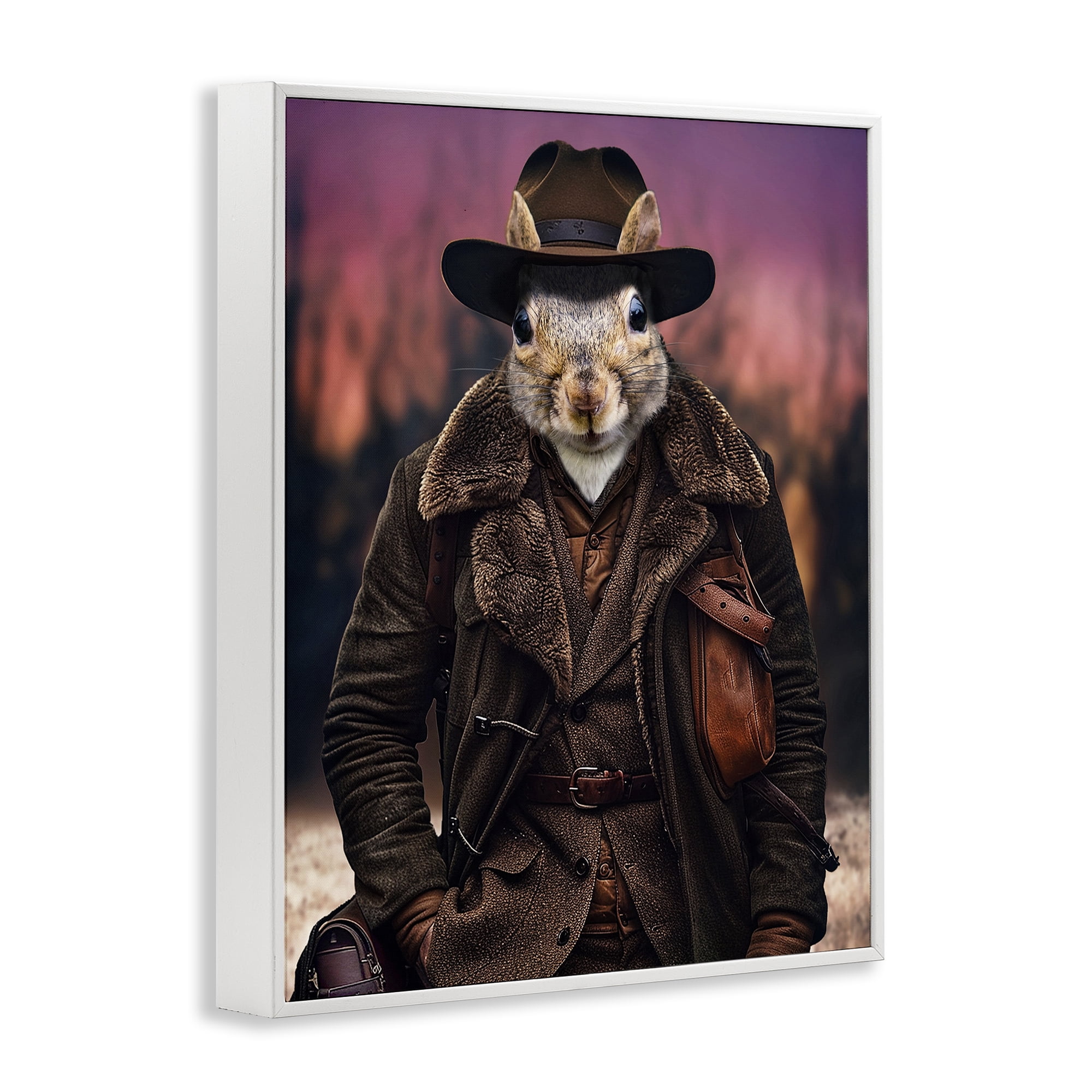 Stupell Industries Classic Squirrel Fashion Animals & Insects Painting White Framed Art Print Wall Art, 24 x 30