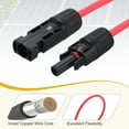 thumbnail image 3 of Uxcell 1 Pair Solar Panel Extension Cable, 14AWG 1000V Male to Female Waterproof Solar Extension Wire, Solar Panel Cable for RVs, Solar Panels, Photovoltaic Systems, Black&Red 6.6ft, 3 of 6