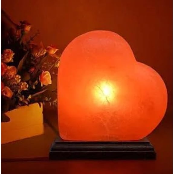 NatureBoost Himalayan Pink Salt Heart Lamp Comes with Dimmer Switch and a Pair of Bulbs (Heart 1) Gift Idea