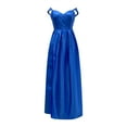 thumbnail image 2 of Kcodviy Robes de Bal Femmes Longues Grande Taille Robe en Satin Femmes Élégantes Longues Robes Vestes pour Femmes Crisn Satin Bretelles Spaghetti Fête Femmes Robe Grande Taille Robe de Bal Mariage Soirée 22W Robe Robe de Fête, 2 of 4