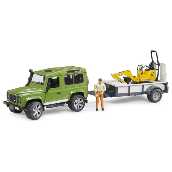 Rigid Drawbar Trailer Jcb Micro Excavator and Construction Worker for unisex-children