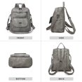 thumbnail image 3 of Mochila WYFJNX de piel sintética a la moda para mujer, gris, 3 of 7