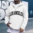 thumbnail image 1 of MHFRRA Sudadera con Capucha y Cremallera de Un Cuarto con Estampado de Letras, Suave y Cómoda, para Uso Informal, Sudadera Deportiva Ligera Blanco, 1 of 3
