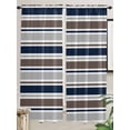 thumbnail image 5 of Grey Navy Blue Striped Living Room Curtains 2 Panel, Farmhouse Stripes Modern Abstract Art Cafe Window Treatment, Extra Long Farmhouse Bedroom Bathroom Kitchen Curtains Drapes 104"x72", 5 of 6
