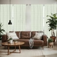 thumbnail image 2 of Ambesonne Green Window Curtains, Maze Shaped Squares Lines, Each 28" W x 63" L, Pistachio Green White, 2 of 5