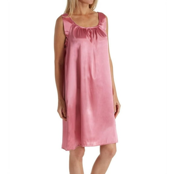 Women's Amanda Rich 104-40 Satin Banded Sleeve Knee Length Gown (Dusty Pink XL)