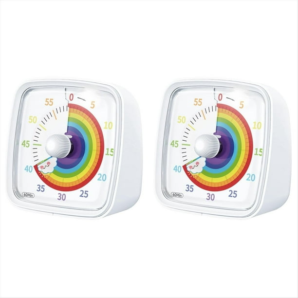 2X Temporizador Visual de 60 Minutos con Luz , Temporizador de Cuenta Regresiva, Temporizador Pomodoro con de Iris para Niños y Adultos