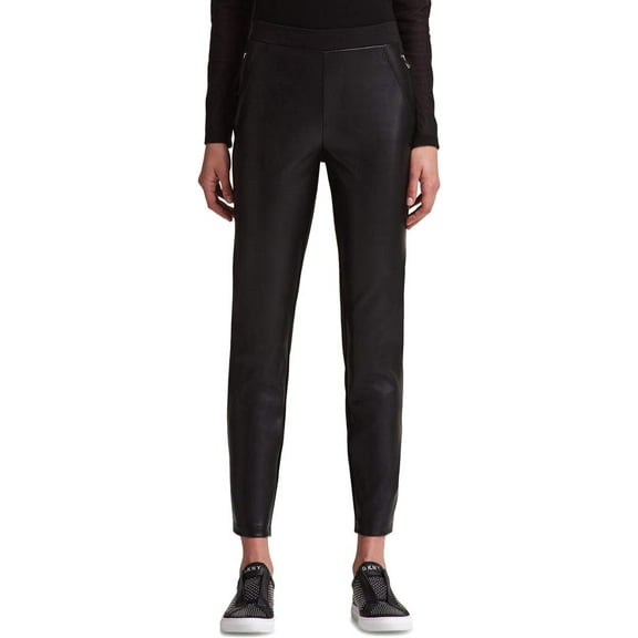 DKNY Womens Mixed Media Skinny Pants