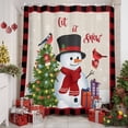 thumbnail image 2 of Christmas Snowman Shower Curtains for Bathroom, Winter Snowman Pine Tree Bird Linen Red Plaid Waterproof Fabric Shower Curtain for Bathroom Bathtub Decoration, Machine Washable, 36"x72", 2 of 9