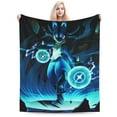 thumbnail image 6 of Lucario Cartoon Throw Blanket, Super Soft Cozy Flannel Fleece Picnic Blanket for Boys Girls Adults, Warm Plush Blankets for Couch Sofa Bed Living Room, 6 of 6