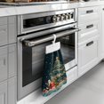 thumbnail image 4 of ZIATUBLE Christmas Trees Kitchen Hanging Towels Santa Claus Dish Towel Hand Towels with Hanging Loop Bathroom Hand Bath Towel Pack of 2 Machine Washable Hanging Hand Towels with Loop, 4 of 7
