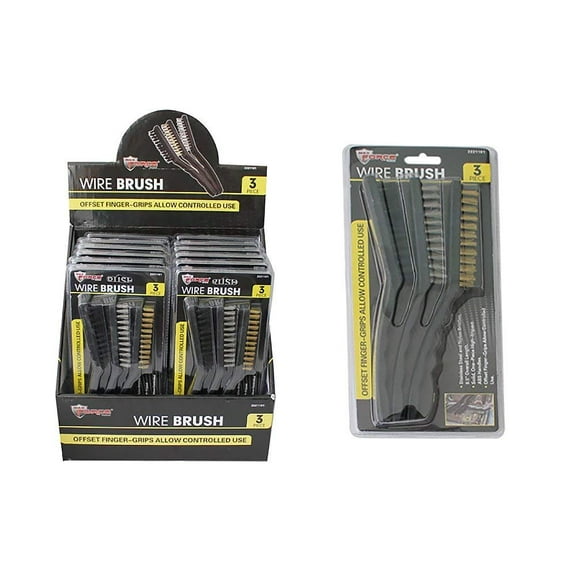 Diamond Visions Max Force 2221101 3 Piece Steel Wire and Nylon Brush Set Bundle 2 Sets of 3 Brushes