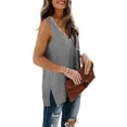 thumbnail image 3 of Womens Tank Tops V Neck Lace Side Split Summer Sleeveless Tops, 3 of 5