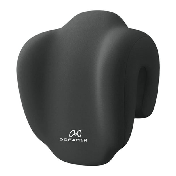 Almohada para Siesta Ergonómica Cojín para Apoyo de Cuello Almohada para Dormir en Oficina Tejido Transpirable Cubierta Lavable Adecuada para Adultos Negro