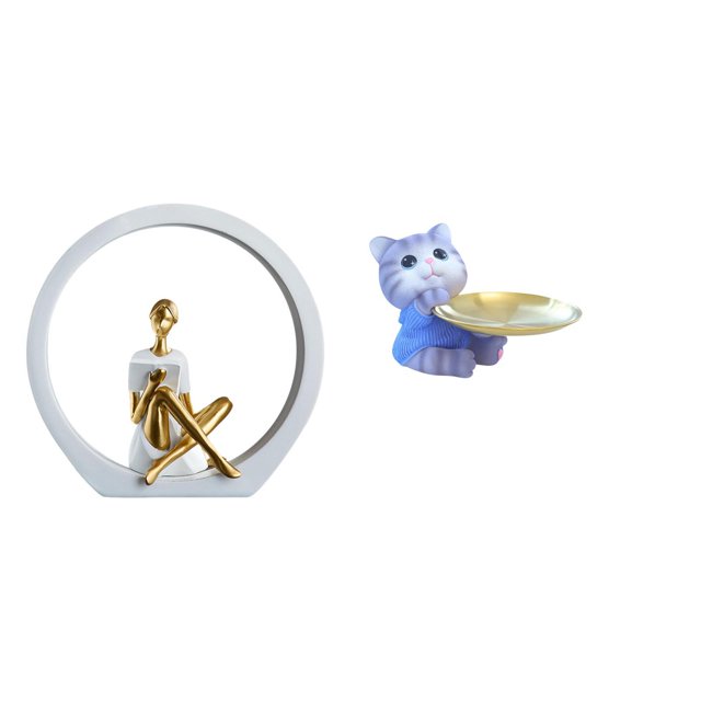 Estatua de niña,Estatuas de mujeres y niñas,figuritas decorativas elegantes,Escultura de arte abstracto,regalo creativo y moderno para el hogar.,Figura de oso,Bandeja para gatos Bandeja para