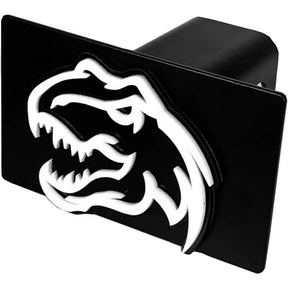 Moossi Metal Steel TRX T Rex Dinosaur Towing Trailer Hitch Cover Compatible with RAM TRX 2 Inch Receiver White