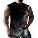 thumbnail image 1 of Hombres Moda Casual Impresión Suéter Cuello Redondo Deportes sin Mangas Tanque, 1 of 5
