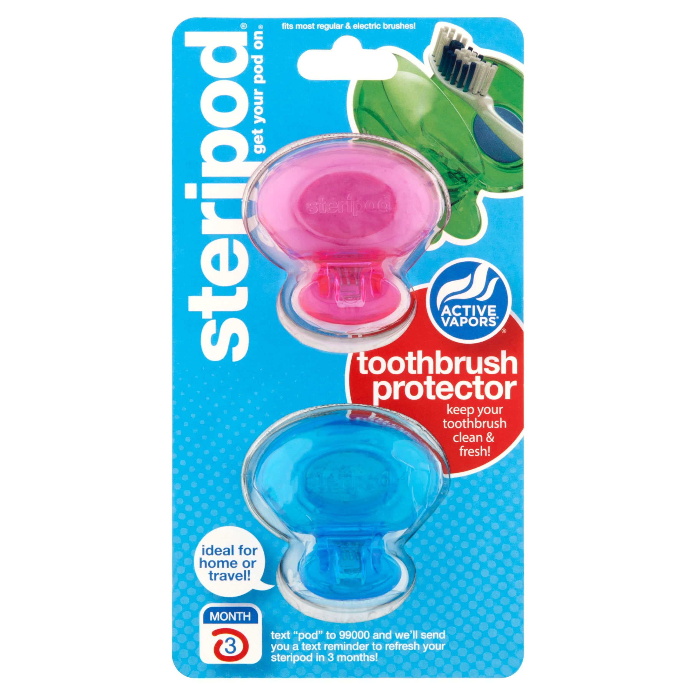 Steripod ClipOn Toothbrush Sanitizer (2 Pack color may vary)