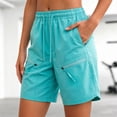 thumbnail image 2 of vigerkar Women's Lightweight Hiking Cargo Shorts Quick Dry Athletic Shorts Camping Travel Golf Zipper Pockets Water Resistant (Mint Green, XL), 2 of 9