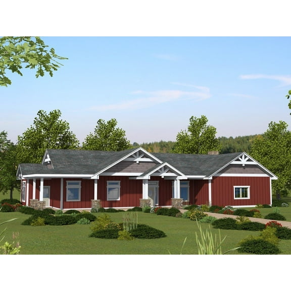 001-3761: Ranch 3 Bed, 2 Bath Luxury Home Plan, 1954 Sq Ft: Full Blueprints with License to Build by Home Plan Marketplace - Lesuto