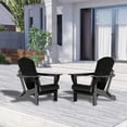 thumbnail image 2 of Withniture Folding Adirondack Chairs with Cup Holder, HDPE Adirondack Wood Textured Chairs for Terrace, Lawn, Garden, Backyard Deck(Black), 2 of 9