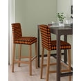 thumbnail image 2 of Black Orange Plaid Bar Stool Covers Set of 4, Farmhouse Buffalo Check Gingham Stretch Washable Bar Chair Covers with Backs, Removable Pub Counter Height Chair Cover for Kitchen Dining Room Cafe, 2 of 7